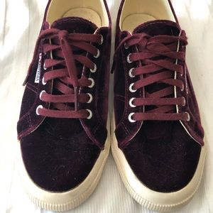 Superga Classic Sneaker (burgundy velvet)